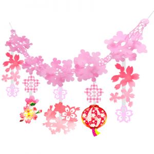【春装飾】桜満開ぼんぼりネットガーランドイメージ