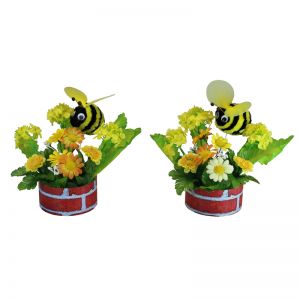 【春装飾】菜の花ミツバチポット２個セットイメージ