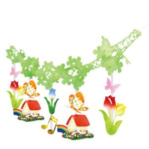 【春装飾】チューリップ畑ネットガーランドイメージ