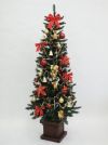 【クリスマスツリー】180cmレッドスリムポットツリーセットイメージ