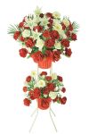 【フラワー装飾】祝い造花スタンド オールシーズン ローズガーベライメージ