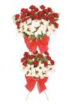 【フラワー装飾】開店祝い造花スタンド　冬　ポインセチアイメージ2