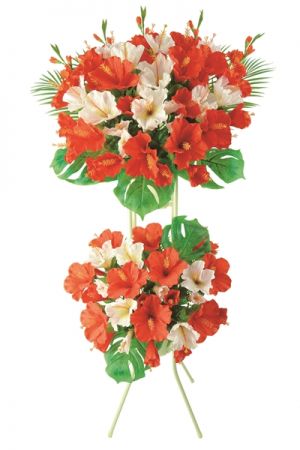 【フラワー装飾】開店祝い造花スタンド 夏 ハイビスカスイメージ