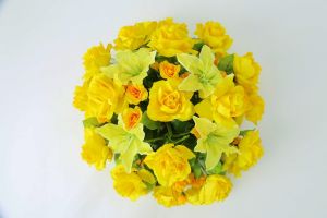 【フラワー装飾】造花フラワーパーツ・バラ（イエロー）イメージ