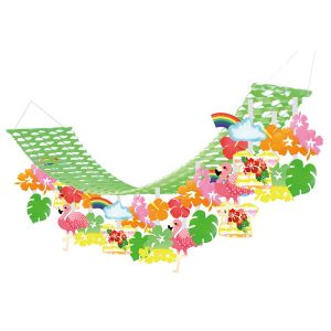 【夏装飾】ハイビスカスフラミンゴプリーツハンガーイメージ