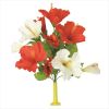 【フラワー装飾】島上フラワーホルダー装飾　ハイビスカス花束　レッドホワイトイメージ1
