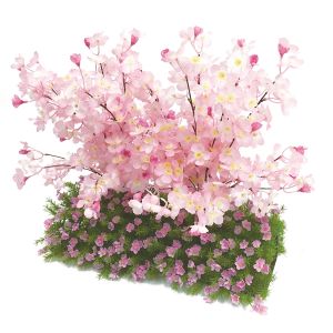 【フラワー装飾】ドーム型ガーデンキット　桜＆芝桜ベースイメージ