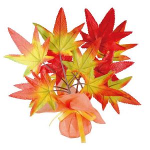 【秋装飾】ミニミニポットラップもみじ（12個セット）イメージ