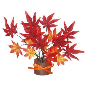 【秋装飾】ミニミニポット紅葉（24個セット）イメージ