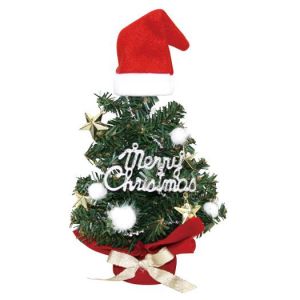 【冬装飾】サンタハットクリスマスツリー(12個セット)＠266円イメージ